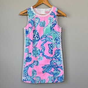 Lilly Pulitzer Girls Mini Mila Shift Dress. Barefoot Princess. Size 14.